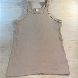Women's Ribbed Tank Top Beige H&M   Sz S